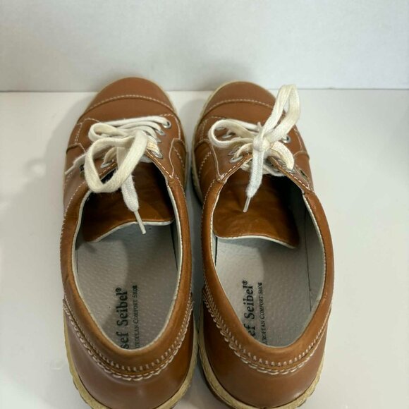Josef Seibel Leather Sneakers – Tan Lace-Up – Made in Bulgaria Size 38 (7) - Picture 6 of 7